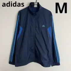 アディダス　メンズ　ウィンドジャケット紺　M パンチング　スリーストライプ