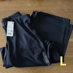 ユニクロ　クレープジャージーストレートパンツ　ブラック　Lサイズ