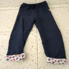 ネイビー長ズボン 車柄 クマ刺繍