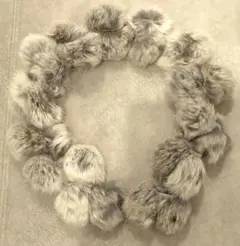 グレー ファーポンポン マフラー