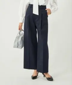 【美品】green label relaxingワイドパンツ ネイビー
