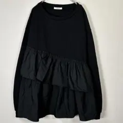 クラシカルエルフ　スウェットカットソー　黒　XL フリル　薄手