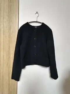 ユニクロ　ニットショートジャケットL