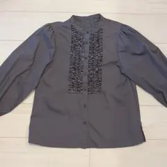UNITED ARROWS フリル付き長袖ブラウス