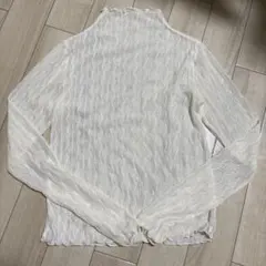 シアー　長袖　カットソー　アイボリー