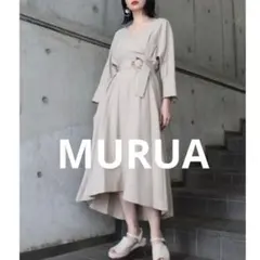MURUA ムルーア ベルト付 ロングワンピース F カシュクール　ベージュ