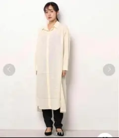 新品 タグ付き ルノンキュール ワッシャーシャツワンピース キナリ