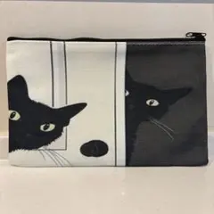 黒猫　白い扉　ポーチ