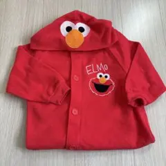 110㎝　エルモ　着ぐるみ風　セサミストリート　赤　フリース　ルームウェア