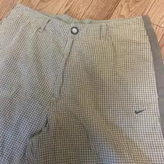 00s NIKE チェック柄 ハーフパンツ カーキ 31サイズ