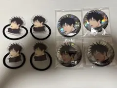 計8点 伏黒恵 ヘアゴム ホログラム缶バッジ 渋谷事変 死滅回遊 呪術廻戦