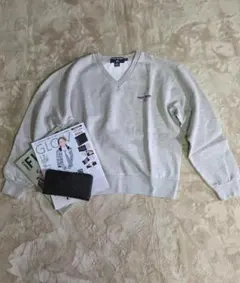 POLO SPORT　90s　Vネック　スウェット　新品未使用　LL