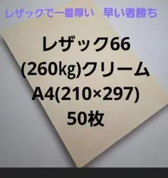 レザック66(260㎏)クリーム A4 50枚 早い者勝ち‼️