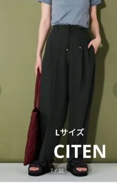 ＜CITEN＞ワイドスラックス　ブラック　Lサイズ