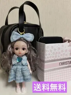 人気【新品】韓国ドール　バッグチャーム　キーホルダー 水色のサムネイル