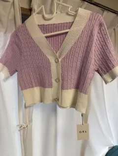GRL リブ編みショートカーディガン