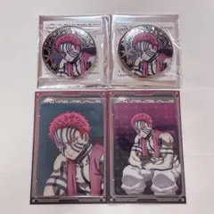 鬼滅の刃 猗窩座 缶バッジ カード AGF 4点 まとめ売り