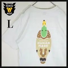 【希少Lサイズ】ヒューマンメイド ダックロゴ バックロゴ 半袖Tシャツ カモ 白のサムネイル