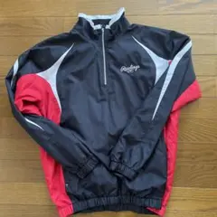 Rawlings ハーフジップジャケット 黒/赤