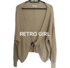 RETRO GIRL レトロガール 透かし編みニットカーディガン ベージュ