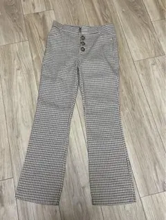ZARA ザラ　チェック柄フレアパンツ　パンツ