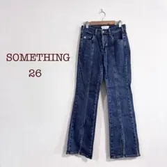 SOMETHING LISAフレアパンツ　デニム 26インチ　ストレッチ