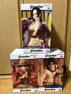 ONE PIECE Grandista ルフィ ボア・ハンコック　エース　3体