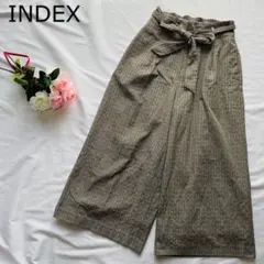 【Lサイズ♫】インデックスindex チェック柄 ワイドパンツ ガウチョ リボン