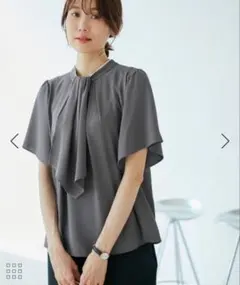 ROPÉ PICNIC 2WAY/さらさらボウタイハーフスリーブブラウス