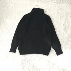 RAGBLUE タートルニットセーター Mウールブレンドブラックシンプル黒