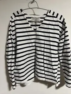 【美品】MICA & DEAL ストライプ Vネック 長袖 Tシャツ 36のサムネイル