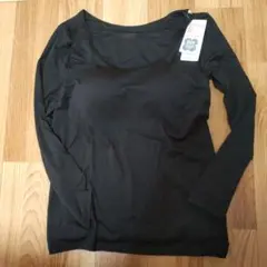 UNIQLO ヒートテック ブラUネックT (8分袖)ブラック Lサイズ