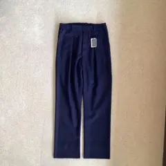 【新品未使用】LEMAIRE コットン スラックス ネイビー サイズM 48 マキシ プリーツ パンツ - Charcoal - コンパクトコットンツイル