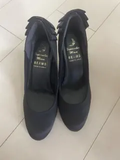 BEAMS ブラック ハイヒール リボン付き