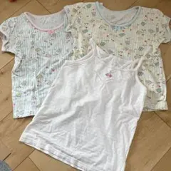 女の子用キャミソール・半袖　インナー　3枚セット 120cm