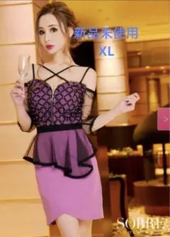 新品未使用タグ付き sobre ソブレ XL レースビーズ装飾ドレス