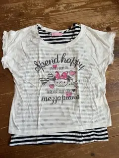 mezzo piano 黒×白 ボーダータンクトップセット Tシャツ 160cm