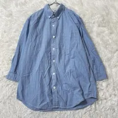THE SHOP TK 長袖シャツ M ドット柄 ストライプ ロールアップ