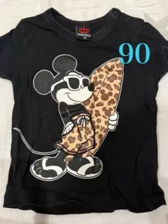 BABYDOLL ディズニー ミッキーマウス ヒョウ柄 Tシャツ 90 ブラック