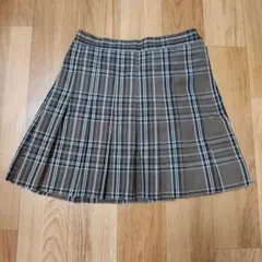 WEGO　ブラウン　チェック プリーツスカート　М