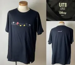 並品★ユニクロ×ディズニー コラボ ミッキーマウス ロゴ プリント Tシャツ L
