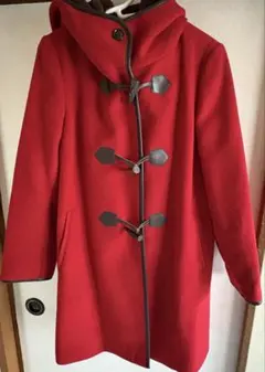 赤 ダッフルコート フード付き