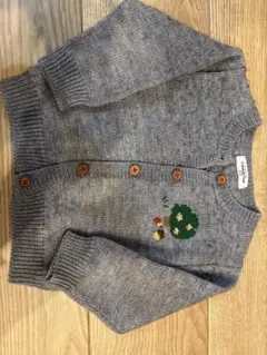 希少　Familiar カーディガン　グレー 100 レトロ