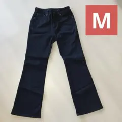 ジーユー フレアデニム　ブラック　黒