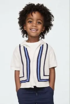 【売切商品】GAP ボーダーストライプ ニットシャツ 4歳用　105cm