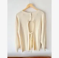 LOWRYS FARM バックオープン2WAY ニット　美品　アイボリー最終価格