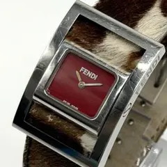 稼働　FENDI ジャイロ　腕時計 ハラコベルト 赤文字盤 クォーツのサムネイル