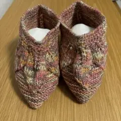 ④靴下カバー　毛糸　靴下　手編み　ハンドメイド