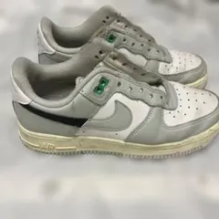 Nike Air Force 1 グレー/ホワイト/ブラック 25cm 紐なし