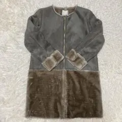 【AG by aquagirl】ノーカラー フェイクムートンコート